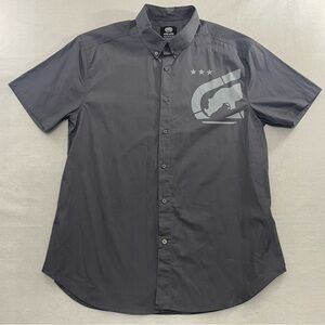Ecko Unltd. Men's Gray Short Sleeve Button Down Shirt Short Sleeve Size XL DSP